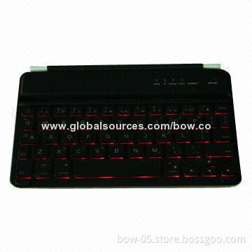 Aluminum Alloy Wireless Bluetooth Keyboard Case with Magnetic Strip/Groove/7-color Back-light